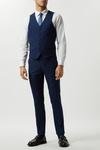 Burton Slim Fit Blue Semi Plain Suit Waistcoat thumbnail 2