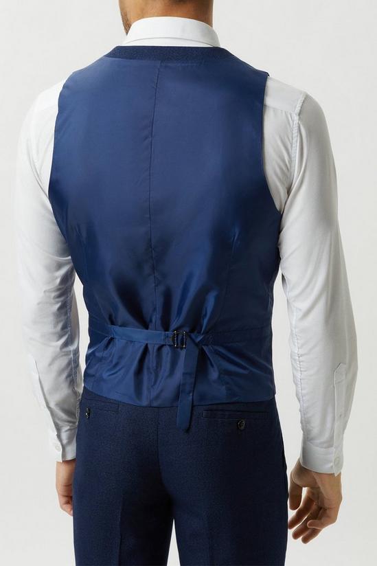 Burton Slim Fit Blue Semi Plain Suit Waistcoat 3