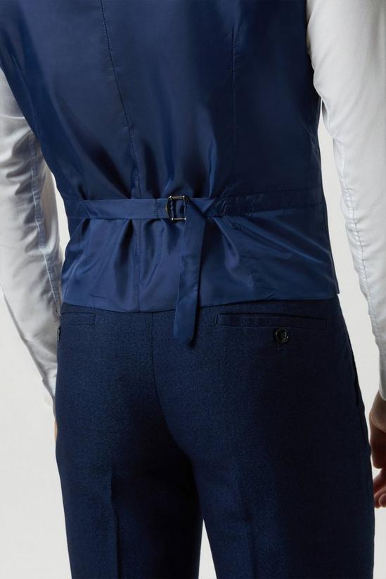 Burton Slim Fit Blue Semi Plain Suit Waistcoat 5