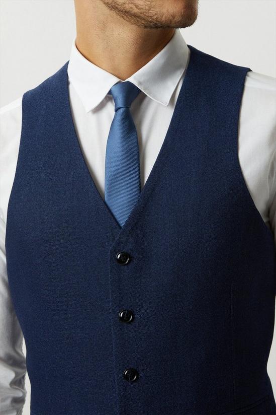 Burton Slim Fit Blue Semi Plain Suit Waistcoat 6