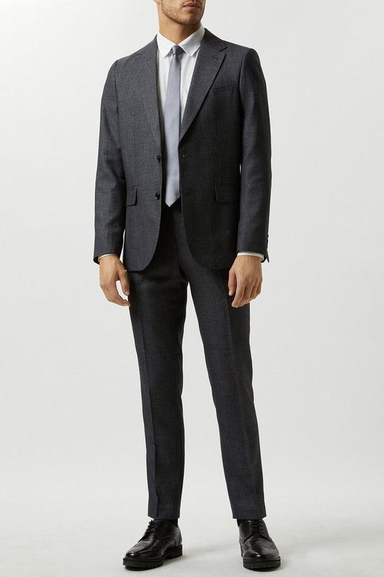 Burton Slim Fit Grey Semi Plain Suit Jacket 1