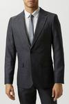 Burton Slim Fit Grey Semi Plain Suit Jacket thumbnail 2
