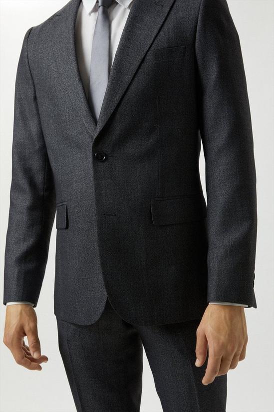Burton Slim Fit Grey Semi Plain Suit Jacket 4