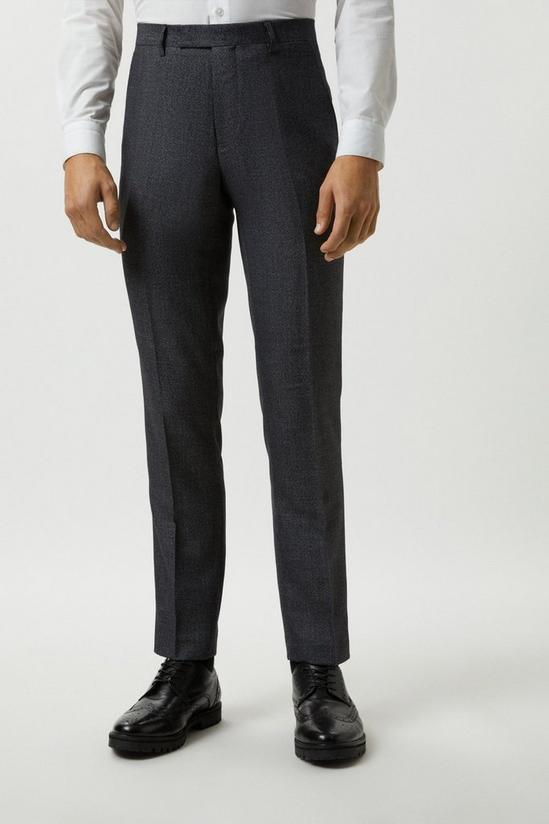 Burton Slim Fit Grey Semi Plain Suit Trousers 1