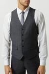 Burton Slim Fit Grey Semi Plain Suit Waistcoat thumbnail 1