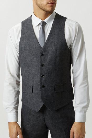 Related Product Slim Fit Grey Semi Plain Suit Waistcoat