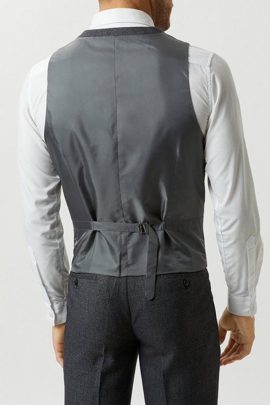 Burton Slim Fit Grey Semi Plain Suit Waistcoat 3