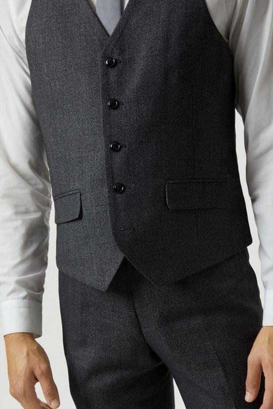 Burton Slim Fit Grey Semi Plain Suit Waistcoat 5