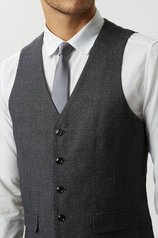 Burton Slim Fit Grey Semi Plain Suit Waistcoat 6