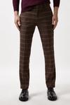 Burton Slim Fit Brown Check Suit Trousers thumbnail 2