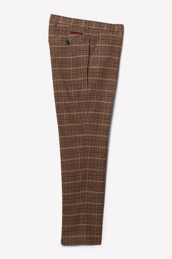 Burton Slim Fit Brown Check Suit Trousers 5
