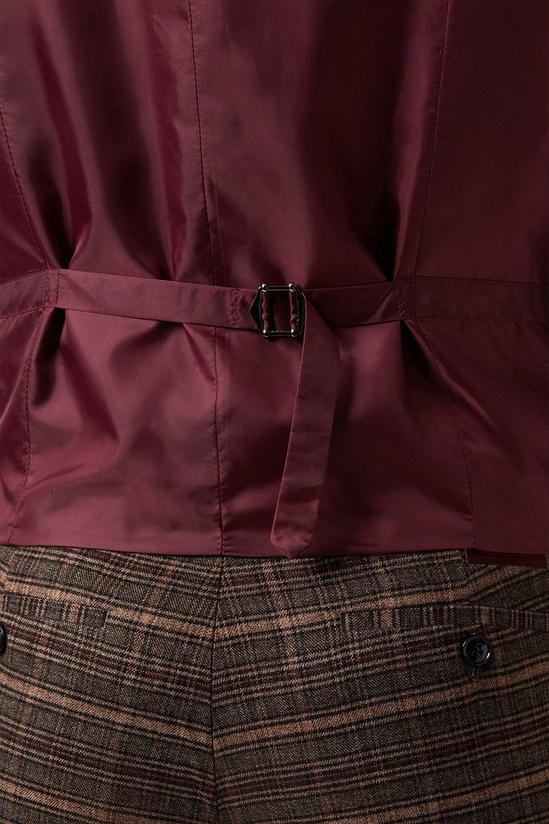 Burton Harry Brown Slim Fit Brown Check Suit Waistcoat 6
