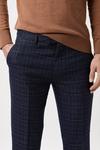 Burton Slim Fit Blue Check Suit Trousers thumbnail 4