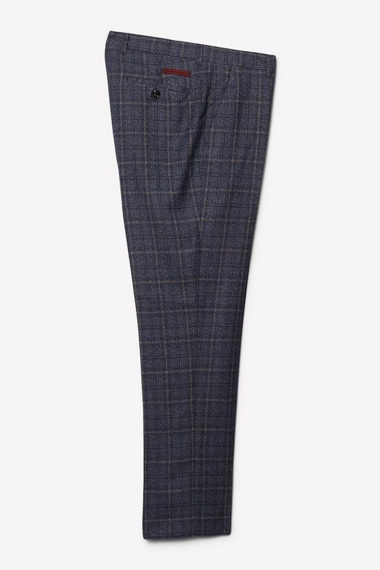 Burton Slim Fit Blue Check Suit Trousers 5
