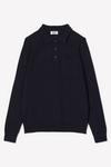 Burton Super Soft Navy Knitted Pocket Raglan Polo Shirt thumbnail 5
