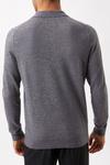 Burton Super Soft Grey Textured Knitted Polo Shirt thumbnail 3