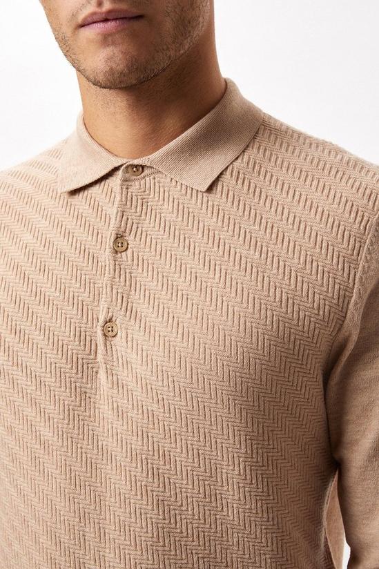 Burton Super Soft Stone Textured Knitted Polo Shirt 4