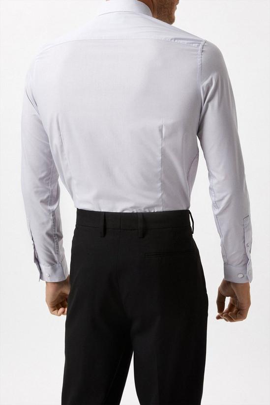 Burton Grey Tailored Fit Long Sleeve Easy Iron Shirt 3
