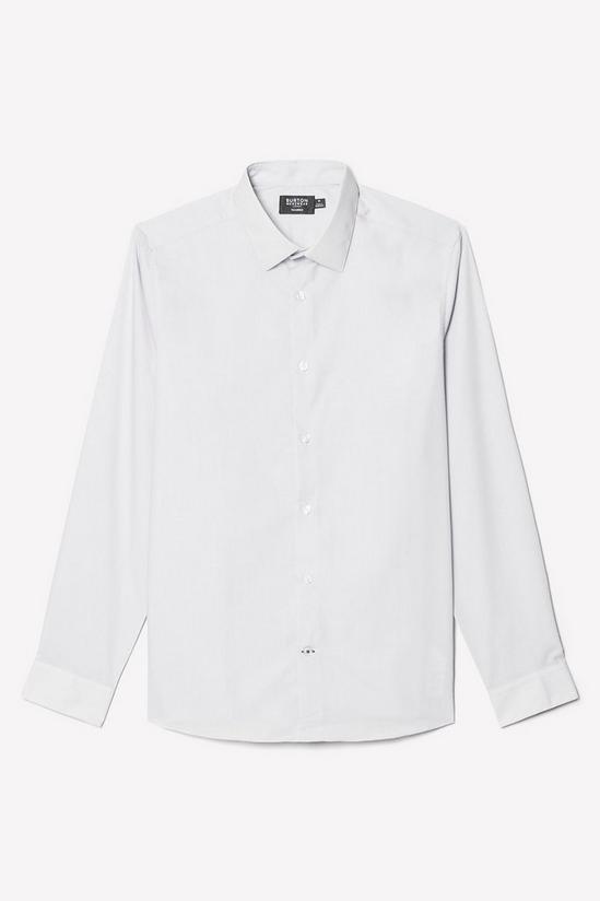 Burton Grey Tailored Fit Long Sleeve Easy Iron Shirt 5