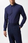 Burton Navy Tailored Fit Long Sleeve Easy Iron Shirt thumbnail 1
