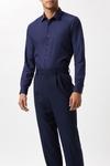Burton Navy Tailored Fit Long Sleeve Easy Iron Shirt thumbnail 2