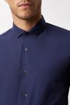 Burton Navy Tailored Fit Long Sleeve Easy Iron Shirt thumbnail 4