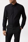 Burton Black Tailored Fit Long Sleeve Easy Iron Shirt thumbnail 1
