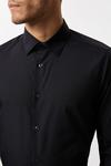 Burton Black Tailored Fit Long Sleeve Easy Iron Shirt thumbnail 4