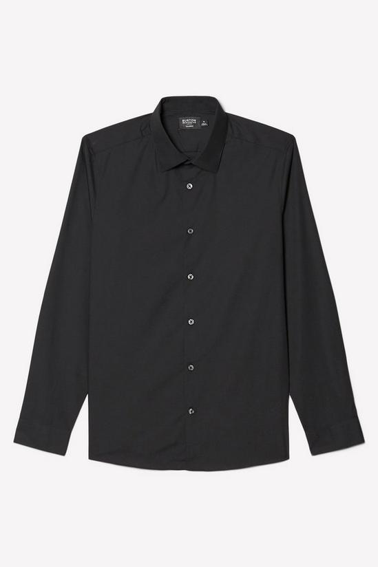 Burton Black Tailored Fit Long Sleeve Easy Iron Shirt 5
