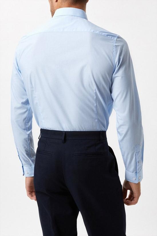 Burton Blue Tailored Fit Long Sleeve Easy Iron Shirt 3