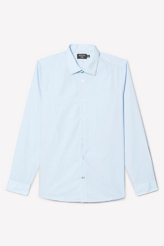 Burton Blue Tailored Fit Long Sleeve Easy Iron Shirt 5