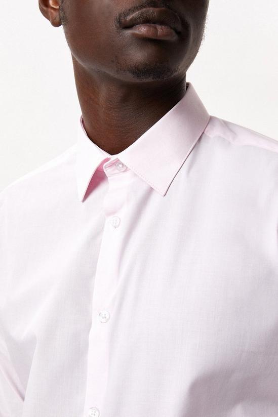 Burton Pink Slim Fit Long Sleeve Easy Iron Shirt 4