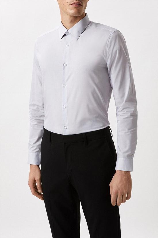 Burton Grey Slim Fit Long Sleeve Essential Shirt 1