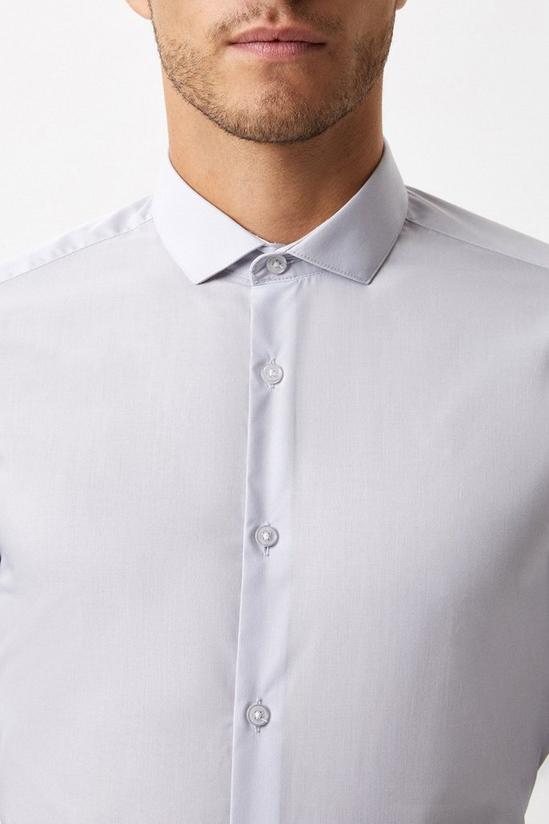 Burton Grey Skinny Fit Long Sleeve Essential Shirt 4