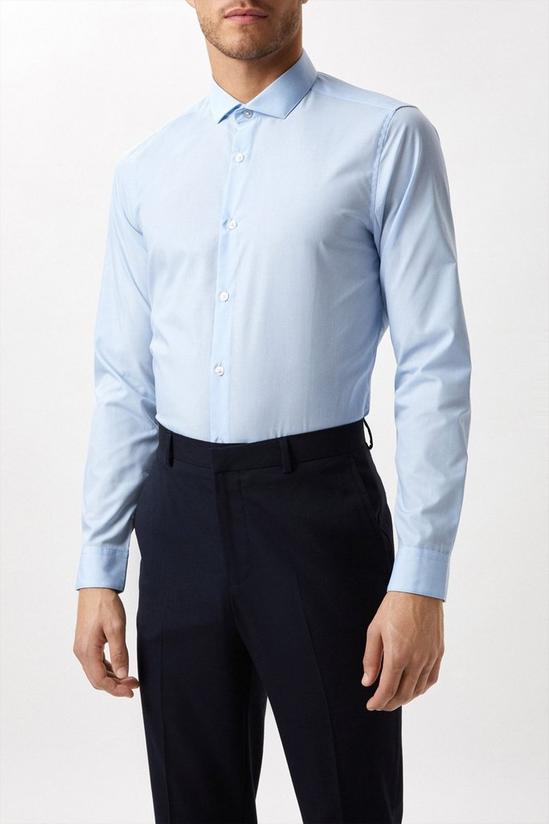 Burton Blue Skinny Fit Long Sleeve Essential Shirt 1