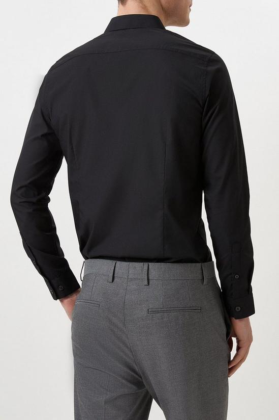 Burton Black Skinny Fit Long Sleeve Easy Iron Shirt 3