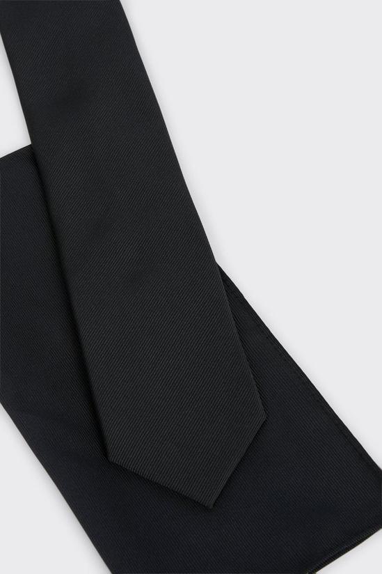 Burton Longer Length Slim Black Tie And Pocket Square Set 4