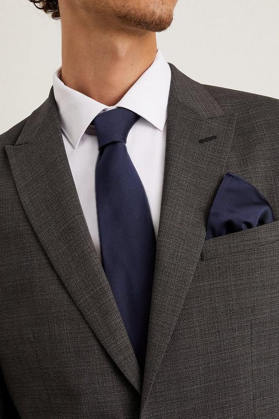 Burton Longer Length Slim Navy Tie And Pocket Square Set 1