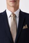 Burton Longer Length Slim Champagne Tie And Pocket Square Set thumbnail 1