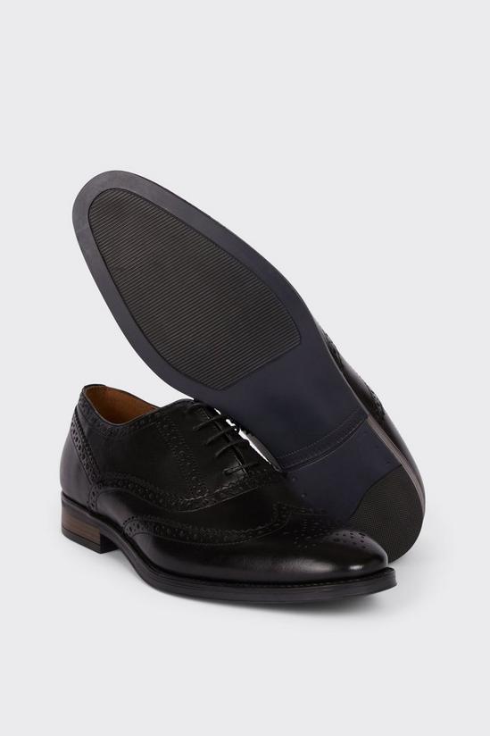 Burton Leather Smart Black Oxford Brogue Shoes 3