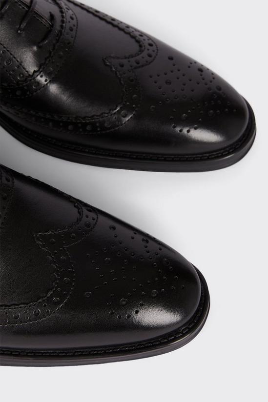 Burton Leather Smart Black Oxford Brogue Shoes 4