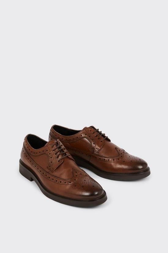 Burton Brown Smart Leather Derby Brogue Shoes 2