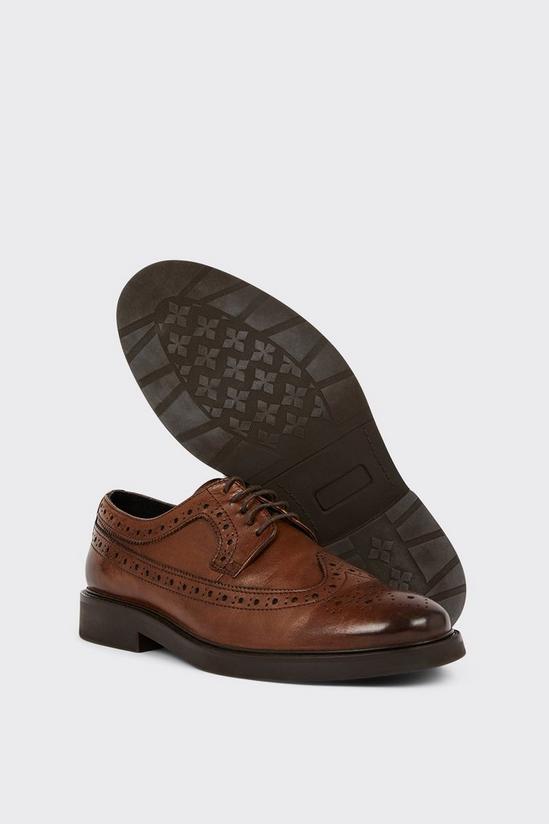 Burton Brown Smart Leather Derby Brogue Shoes 3