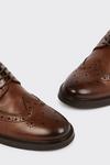 Burton Brown Smart Leather Derby Brogue Shoes thumbnail 4