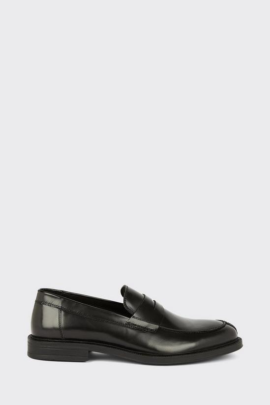 Burton Black Smart Leather Slip On Loafers 1