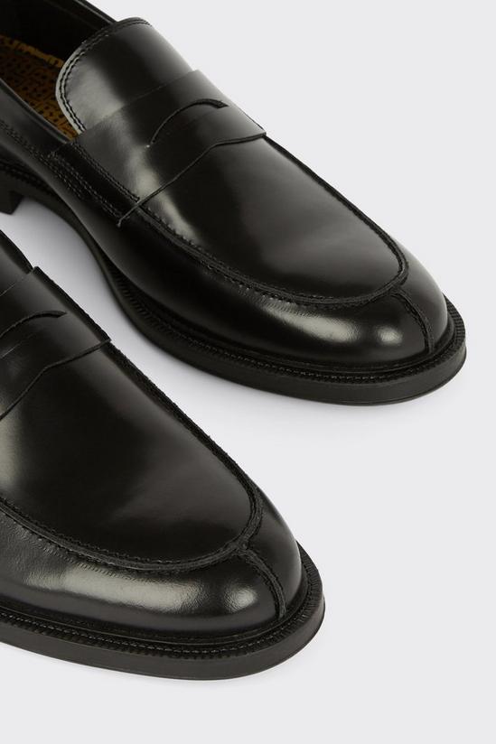 Burton Black Smart Leather Slip On Loafers 3