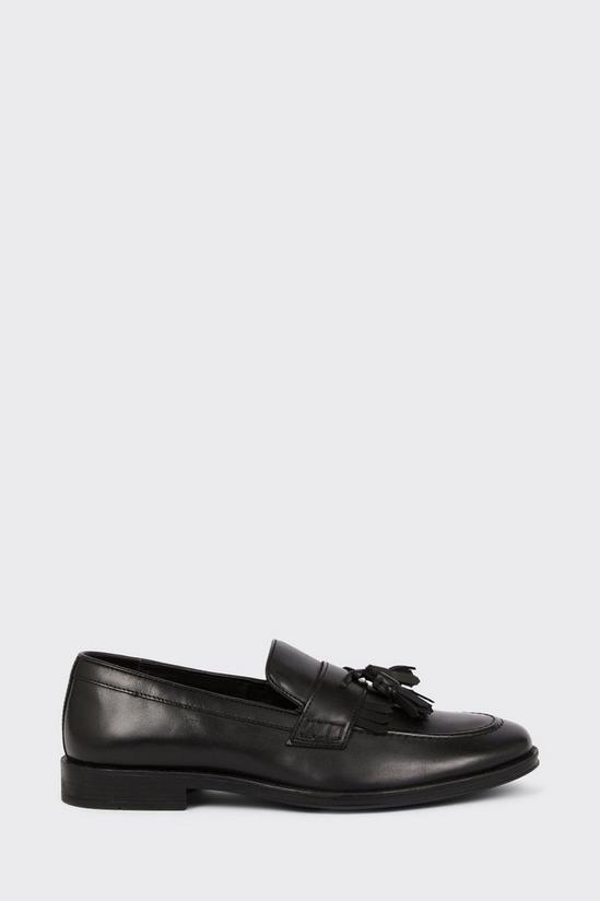 Burton Black Smart Leather Tassel Slip On Loafers 1