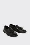 Burton Black Smart Leather Tassel Slip On Loafers thumbnail 2