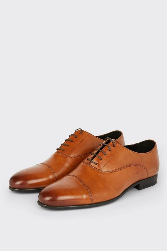 Burton Tan Smart Leather Oxford Toe Cap Shoes 2