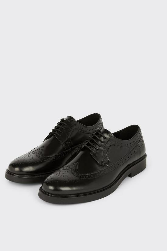 Burton Black Leather Smart Derby Brogue Shoes 2